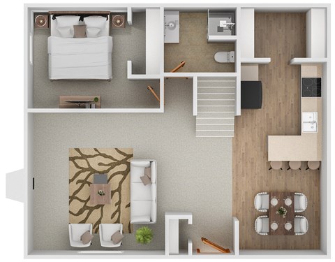 Floor plan for 2 beds, 2 baths, 1216 sqft
